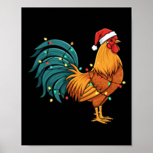 Poster Galo Eu Balanço Um Galo Festivo De Chapéu De Papai