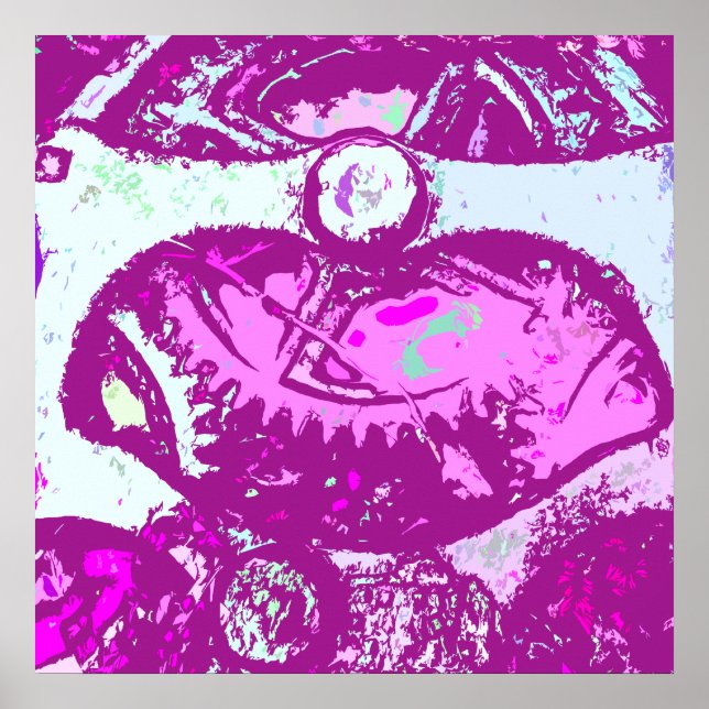 Póster galo rosa (Frente)