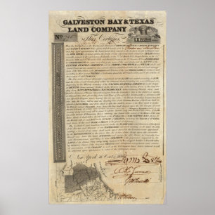 Póster Galveston Baía e Texas Terra Empresa