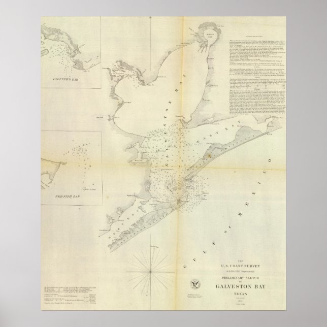 Poster Galveston Bay, Texas (Frente)