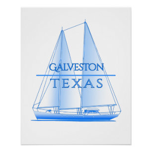 Póster Galveston Coastal Sailer Marítimo
