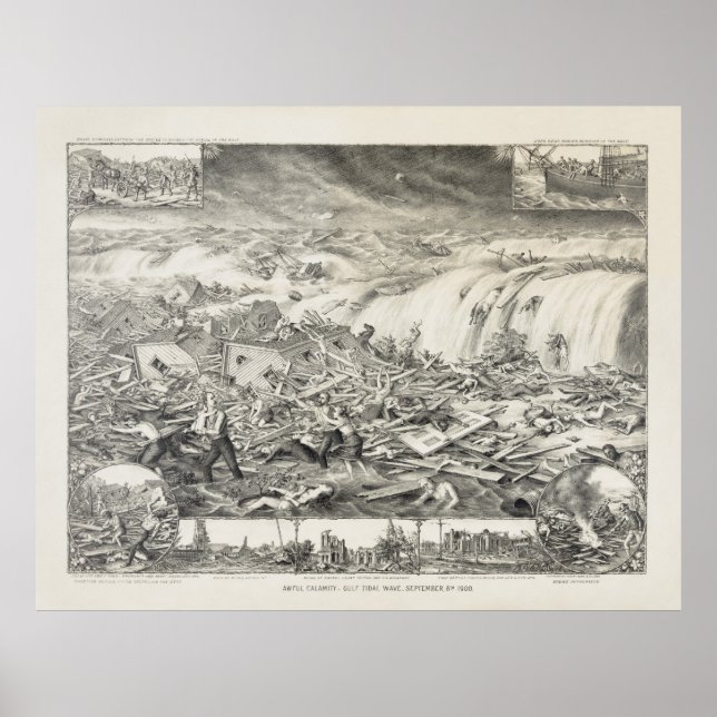 PÓSTER GALVESTON HURRICANE 1900 (Frente)