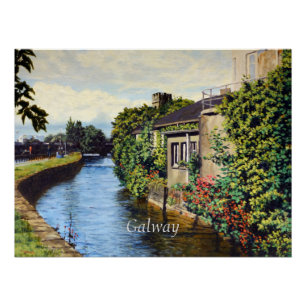 Póster Galway City Irlanda Canal View
