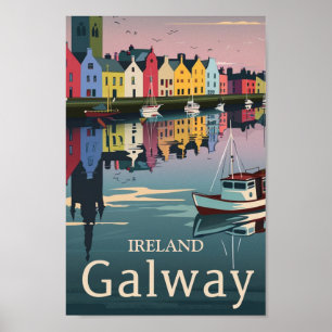 Poster Galway Ireland Vintage Familiar Viagem Place