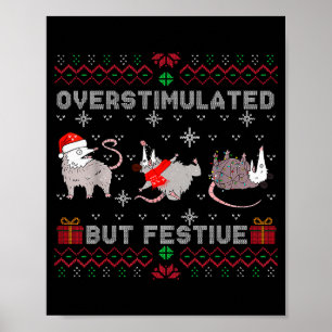 Poster Gambá Festivo Mas Superestimulado Suéter Feio de N