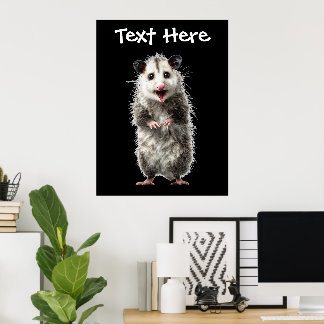 Poster Gambá Surpreso Chocado Engraçado