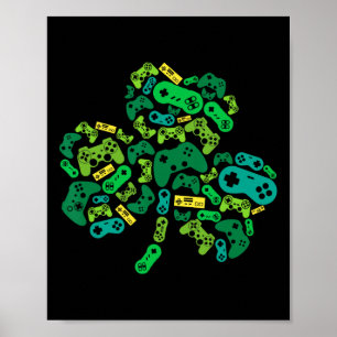 Poster Game Controller Shamrock Dia de São Patrício Boys 