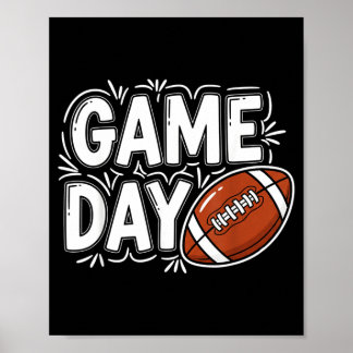 Poster Game Day Football Sports Fans Funny Youth Kids