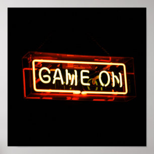 Poster Game On Neon Sign Game