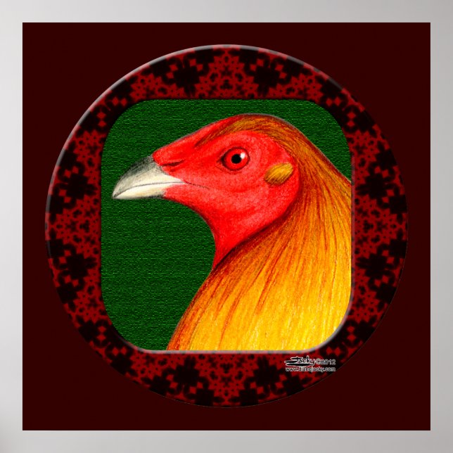 Póster Gamecock enquadrado (Frente)