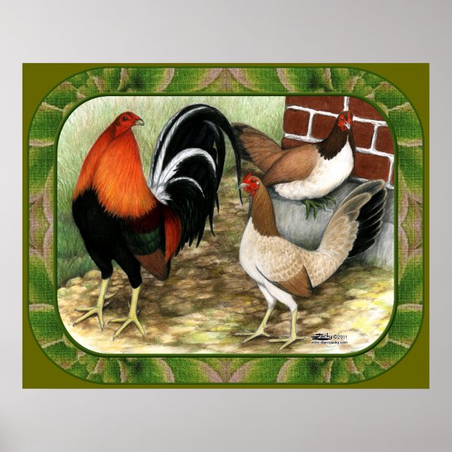 Poster Gamefowl na Fazenda (Frente)