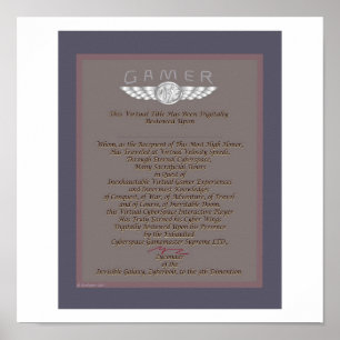 PÓSTER GAMER AWARD