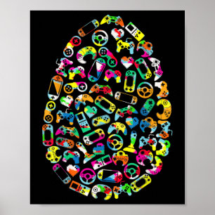 Poster Gamer Bo do Controlador de Jogos do Bunny para Jog