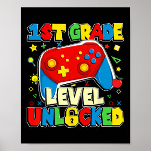 Poster Gamer Boys Funny Gamer De Nível 1rua Desbloqueados