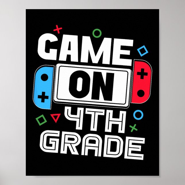 Poster Gamer Ck To School Funny Game 4th Grade Kids Boys  (Frente)