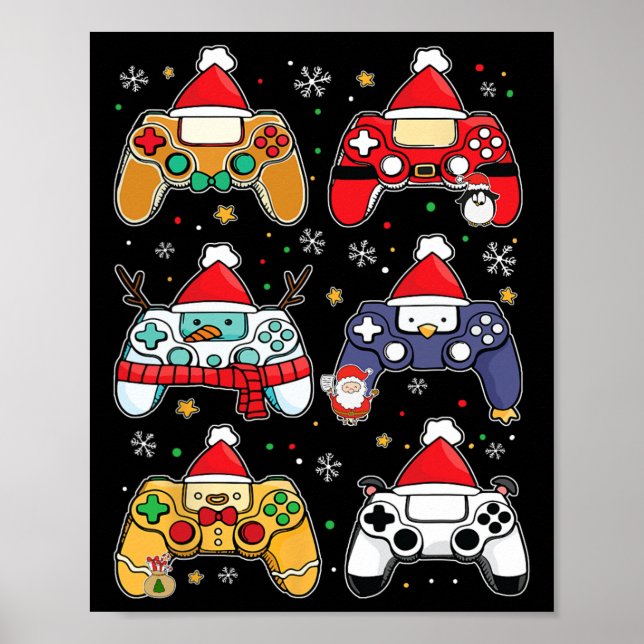 Poster Gamer Controller Xmas Gaming Men Ki (Frente)
