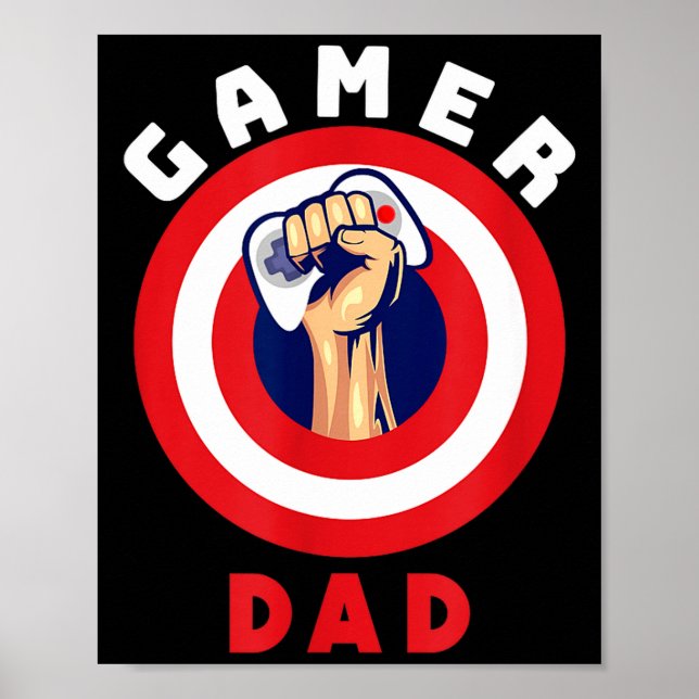 Poster Gamer Dad Funny Gaming Quotes Cool Fathers Gift  (Frente)