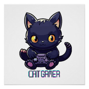Póster Gamer de Gato