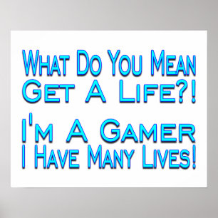 Póster Gamer de muitas vidas