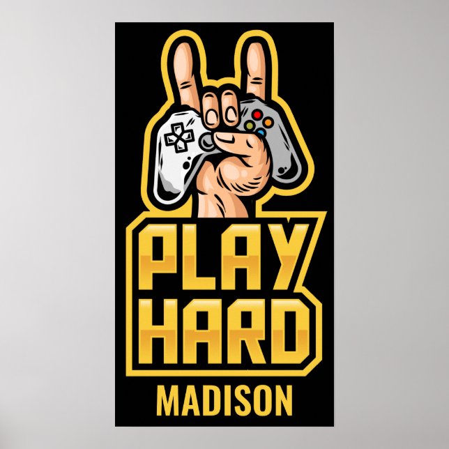 Poster Gamer de nome personalizado (Frente)