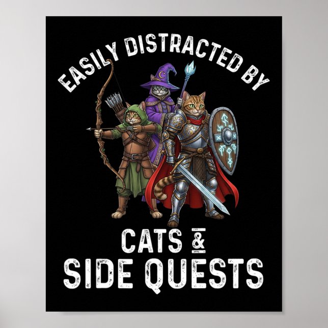 Poster Gamer Easily Distracted  (Frente)