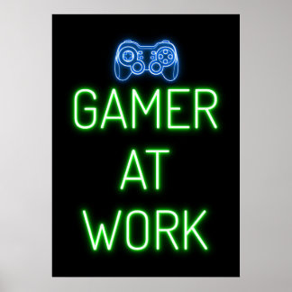 Poster Gamer Gift | Jogador No Trabalho