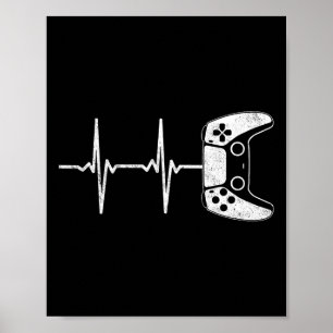 Poster Gamer Heartbeat Videos games Jogos Meninos