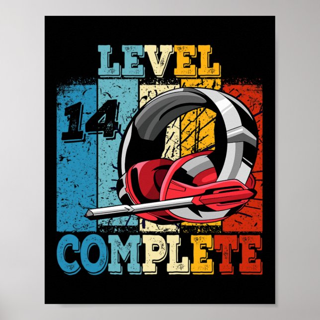Poster Gamer Nível 14 - Controladora de jogos completa de (Frente)