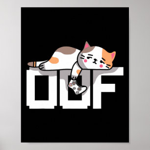 Poster Gamer Oof Meme Noob Cultura da Internet Gato Gamer