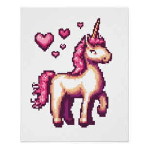 Póster Gamer Pixel Unicórnio (1)