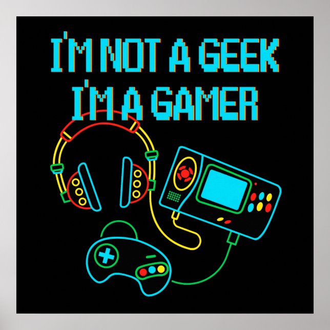 Poster Gamer Retro Neon (Frente)