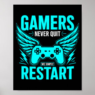 Poster Gamer Veteranos Nunca Desistem - Simplesmente Rein