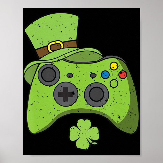 Poster Gamers de Dias de São Patrícios do Console de Jogo (Frente)