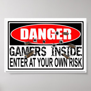 Póster Gamers do perigo para dentro