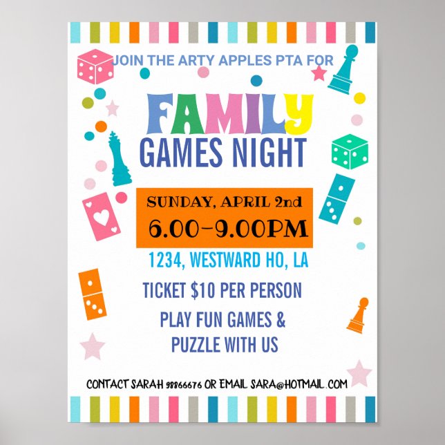 Poster GAMES Evento do tema da NOITE (Frente)