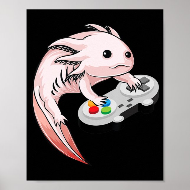 Poster Gamesolotl Axolotl Videos games Kawaii Anime (Frente)