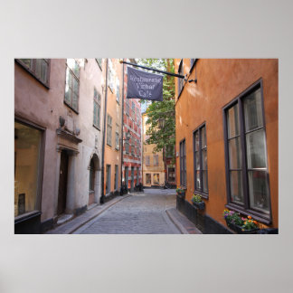 Póster Gamla Stan, Estocolmo, Suecia; Pastéis Cobblestone