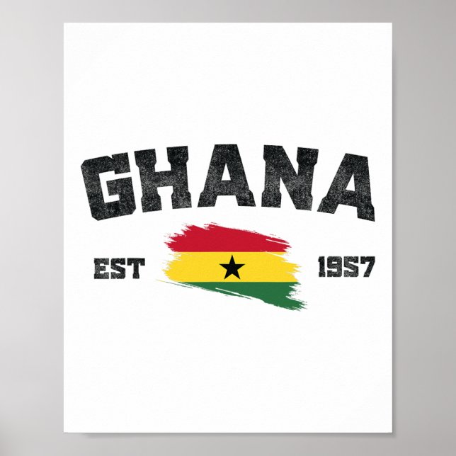 Poster Gana Est. 1957 Dia da Independência das Bandeiras  (Frente)