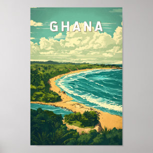 Poster Gana Illustration Viagem Art Vintage