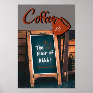 Poster Gancho de café vermelho, caixão humorístico, canta