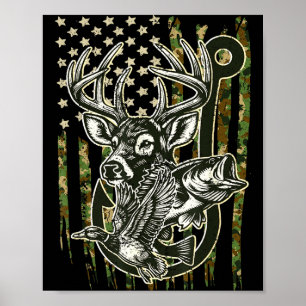 Poster Gancho de coração de chifre de amor pesca caça pei