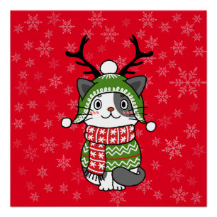 Póster Gancho de Natal de Gato Bonito Galore