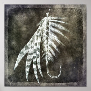 Poster Gancho De Peixe - Peixe De Pesca De Voo - Castanho