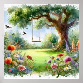 Poster Ganchos de Jardim Paisagem 1