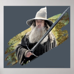 Póster Gandalf com Espada Verde