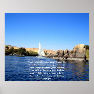 Póster Gandhi Wisdom dizendo citação sobre o Destino