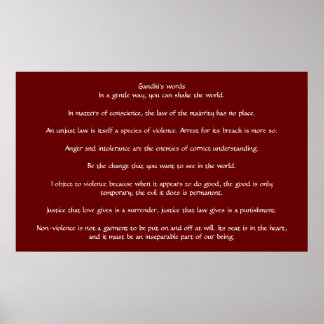 Póster Gandhi's words on justice and compassion