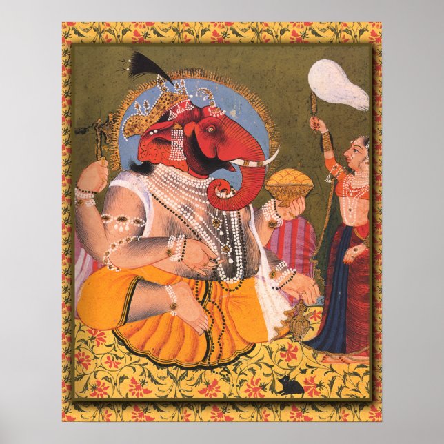 Poster Ganesh adequado para enquadramento ou exibi (Frente)