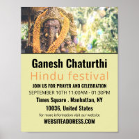 Ganesh, o Deus hindu, o anúncio de eventos hindu