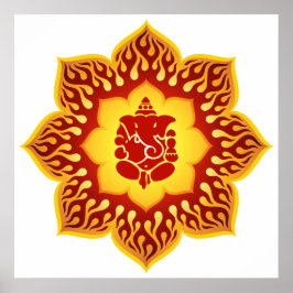 Póster Ganesha Lotus Design